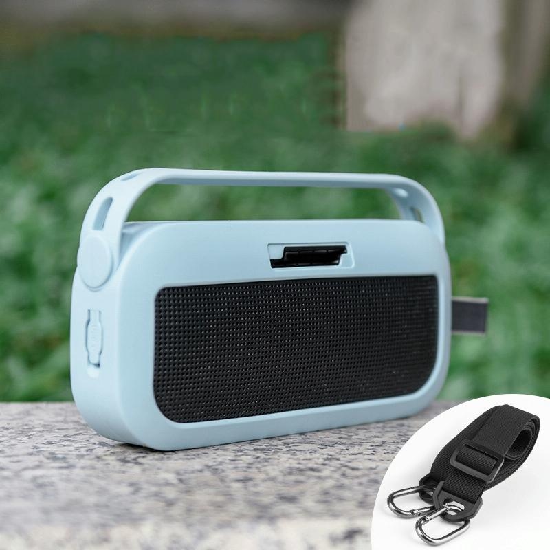 Silicone Protective Case for Bose Soundlink Flex Speaker with Shoulder Strap - Blue