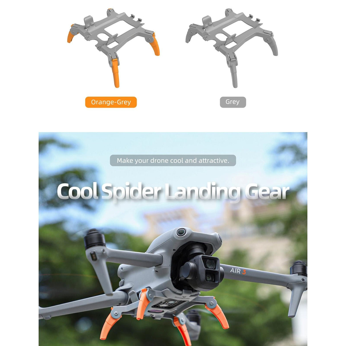 Foldable Spider Landing Gear for Dji Air 3 - Lg664 - Grey