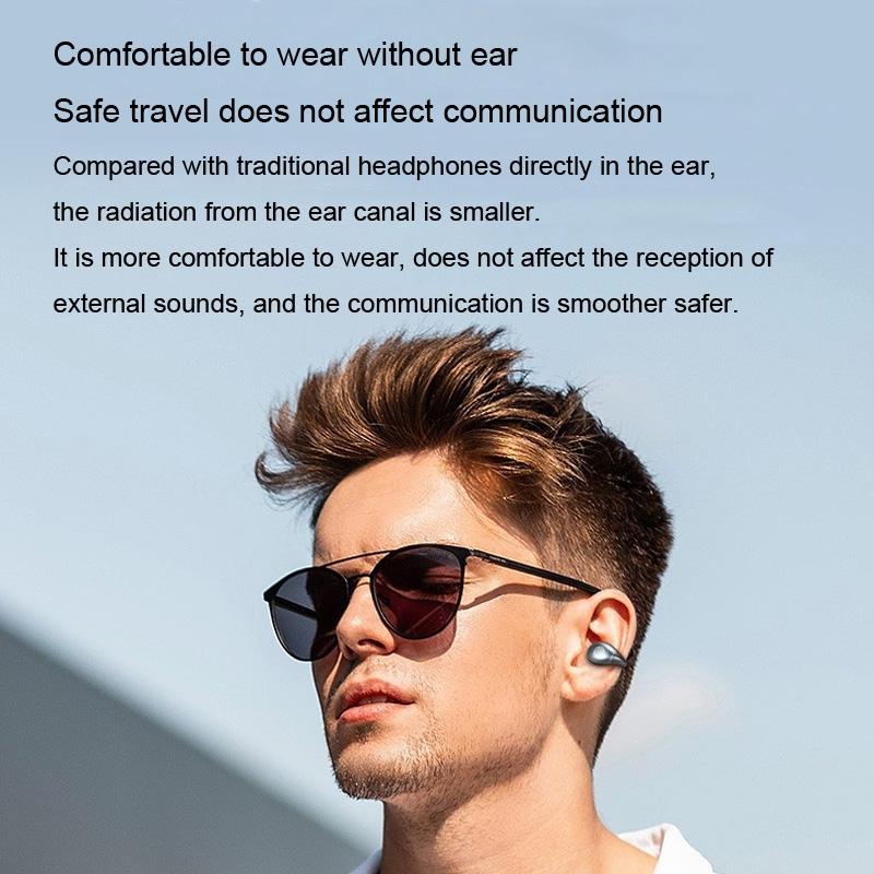 Wireless Bone Conduction Earphones with Noise Reduction - Red