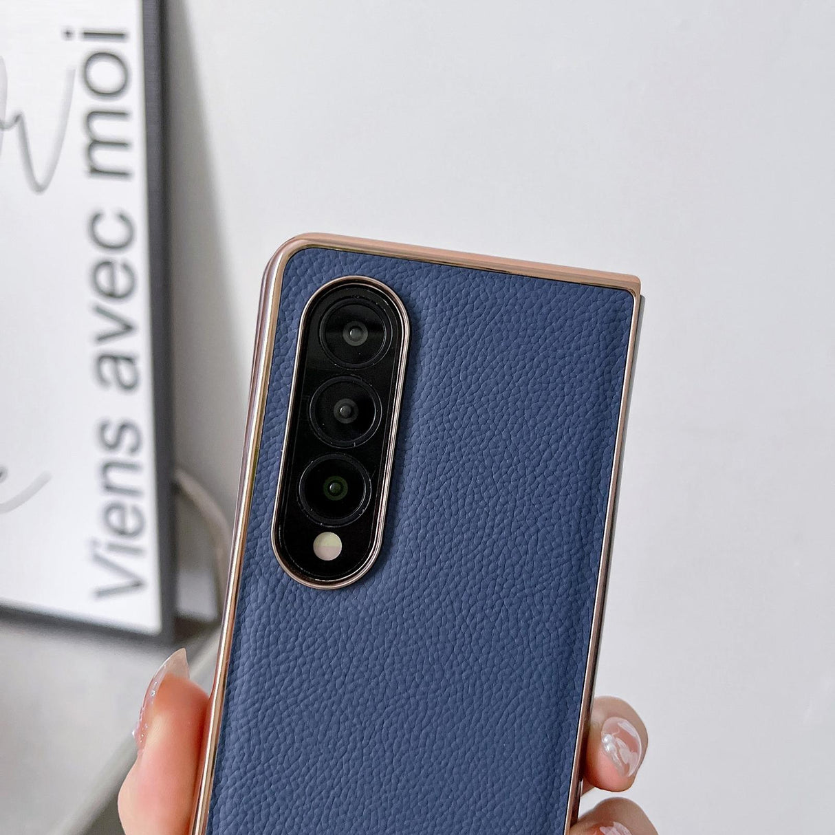For Samsung Galaxy Z Fold4 5G Skyline Series Nano Electroplating Pu Case - Green