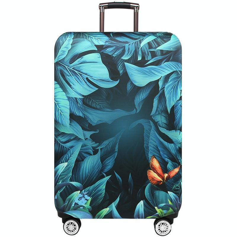 Stretchy Luggage Dust Cover - Durable & Protective - Size l - Tropical Palm - S
