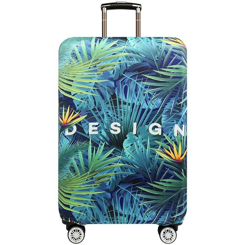 Stretchy Luggage Dust Cover - Durable & Protective - Size l - Tropical Palm - S