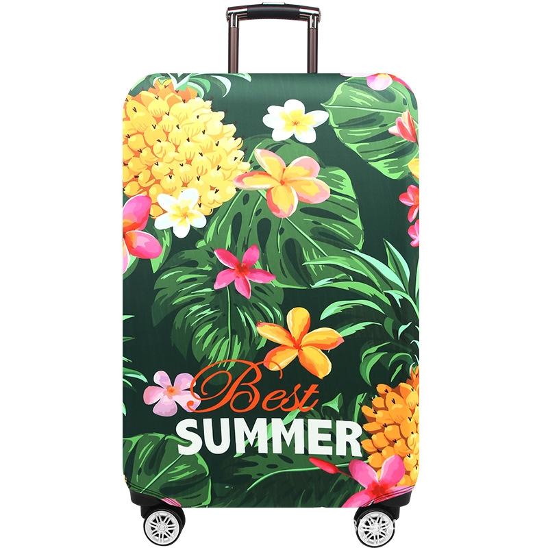 Stretchy Luggage Dust Cover - Durable & Protective - Size l - Tropical Palm - S