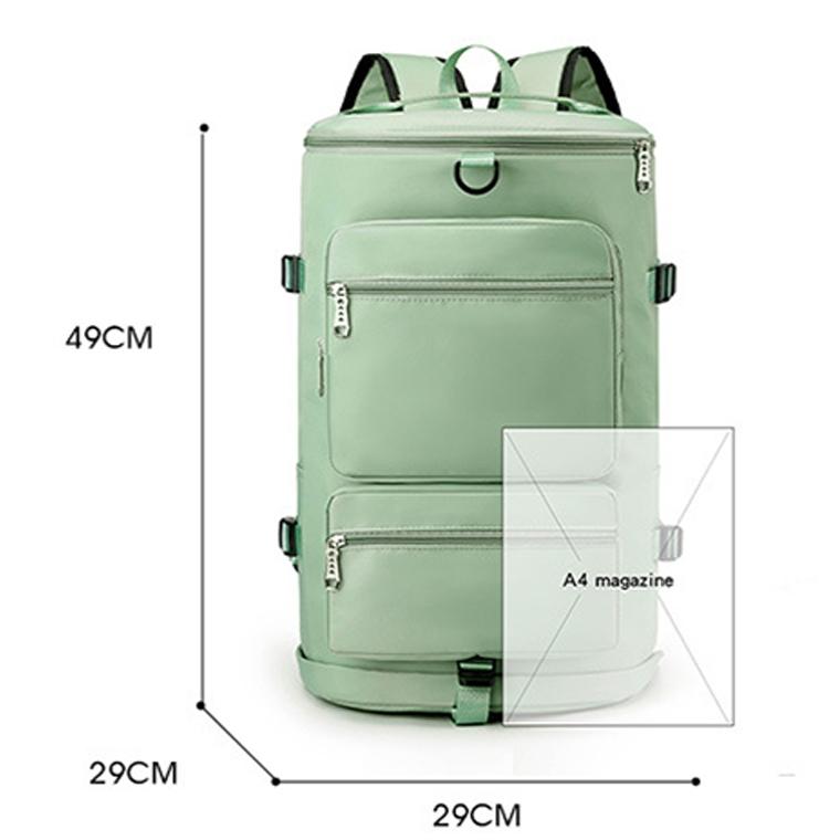 Waterproof Gym Bag - Shoe Compartment Included - Light Green