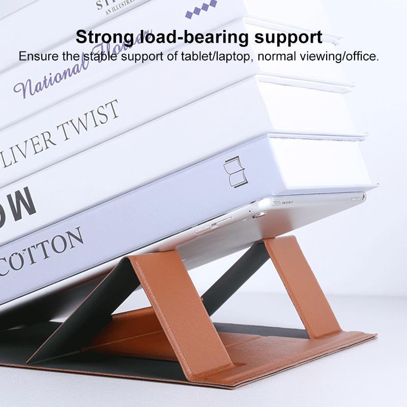 Foldable Magnetic Leather Tablet / Laptop Holder - Brown