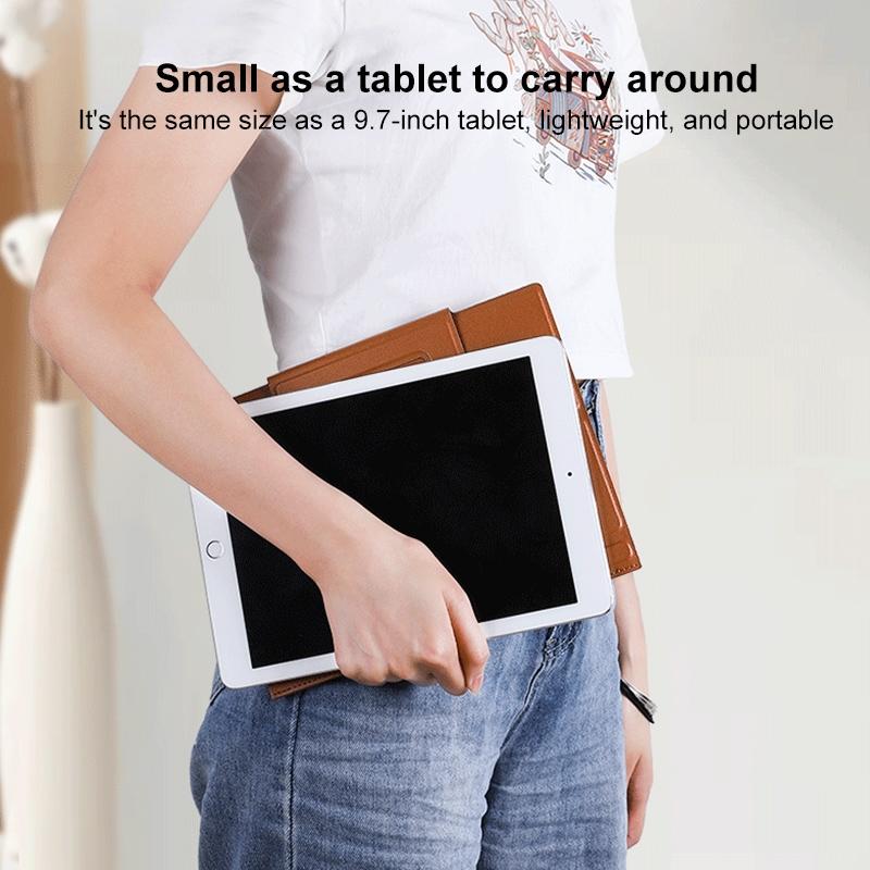 Foldable Magnetic Leather Tablet / Laptop Holder - Brown