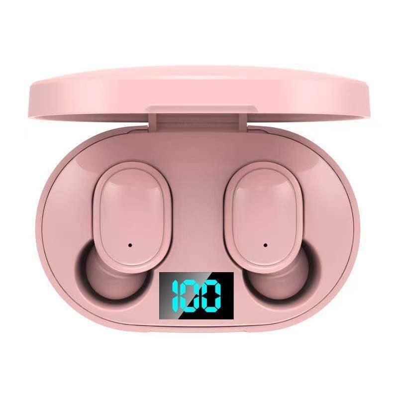 Wireless Bluetooth Earphones with E6s Led Display - Tws - Pink