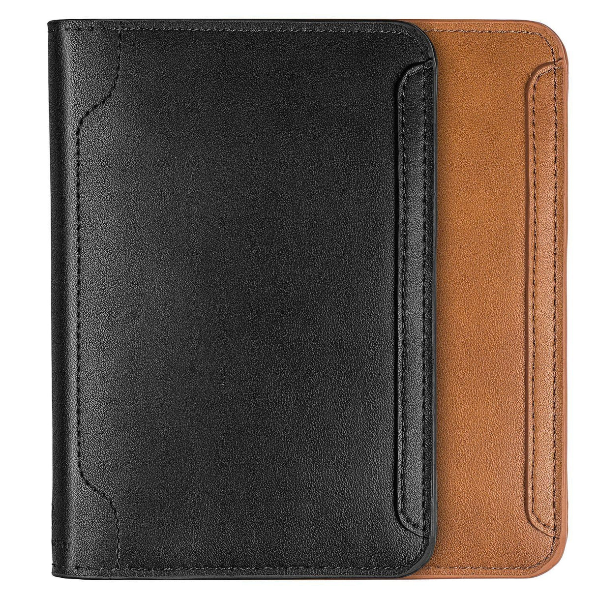 Cowhide Passport Wallet Multifunctional Card Holder Brown