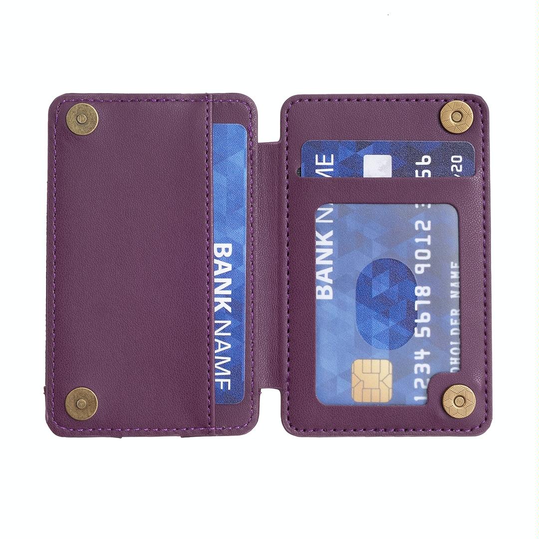Wave Pattern Card Bag Back Sticker For Mobile Phones - Pink