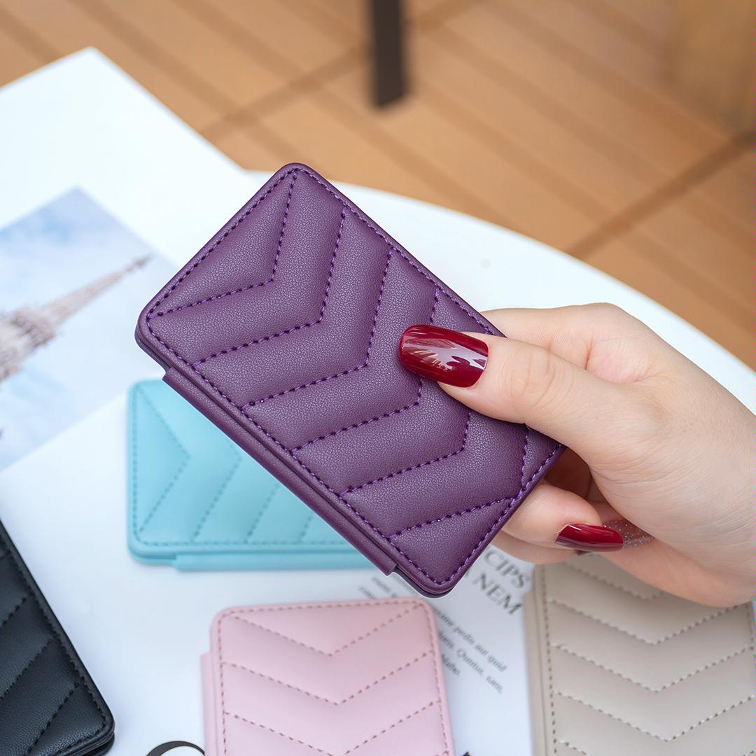 Wave Pattern Card Bag Back Sticker For Mobile Phones - Pink