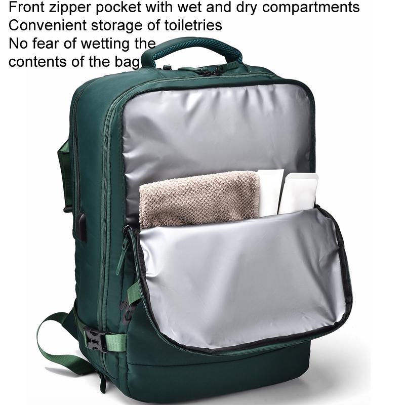 Spacious Business Travel Backpack Fits Laptop - Green