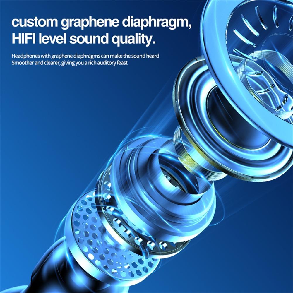 Mini Bluetooth Earphones with M5 Digital Display - White