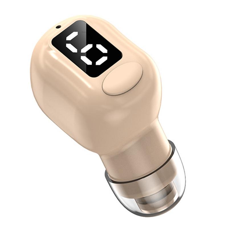 Mini Bluetooth Earphones with M5 Digital Display - White