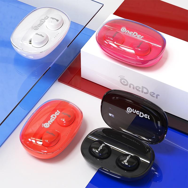 Waterproof Tws Bluetooth Earphones - Hd Stereo Sound - Red