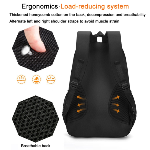 Large Capacity Casual Backpack For Students - Black