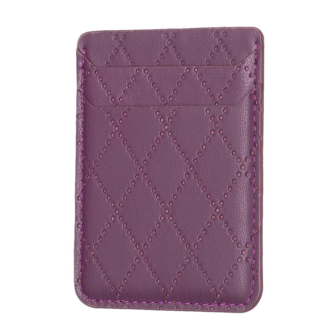 Diamond Lattice Card Bag Sticker For Mobile Phones - Pink