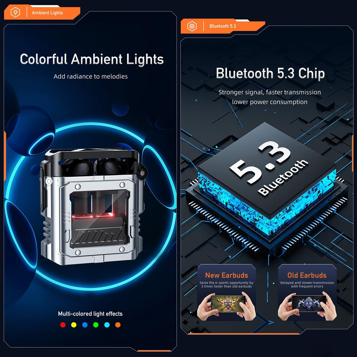 Wireless Gaming Earbuds - Tws Bluetooth - Silver