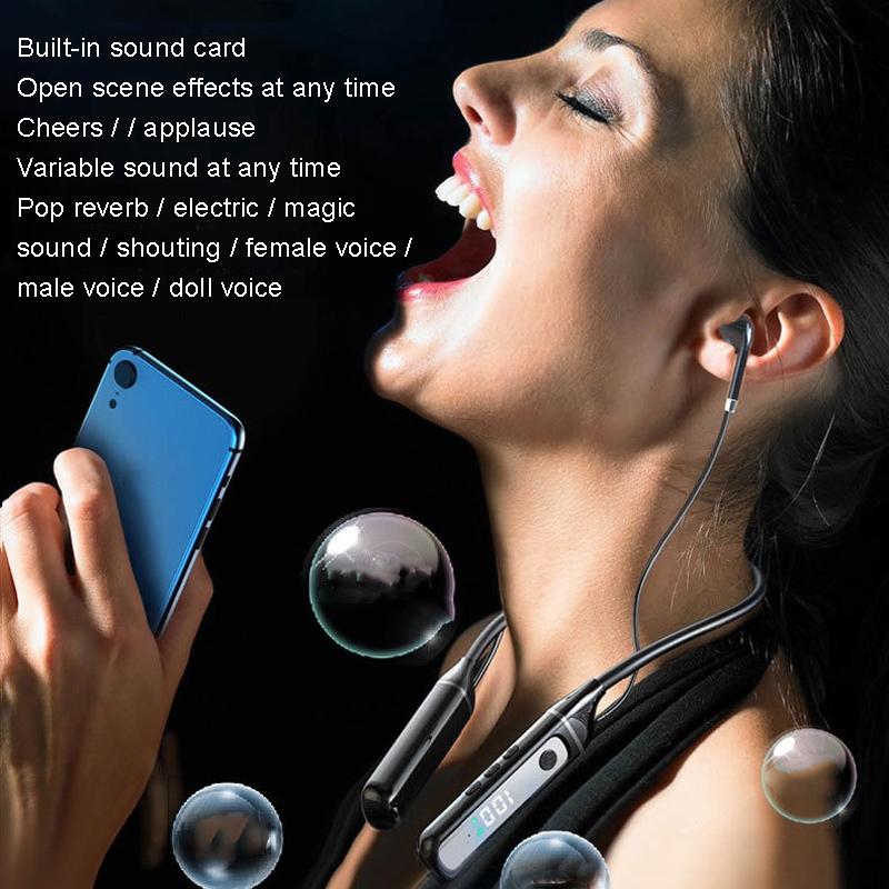 Wireless Sports Earphones with Bluetooth 5.3 and Built-in Sound Card - White