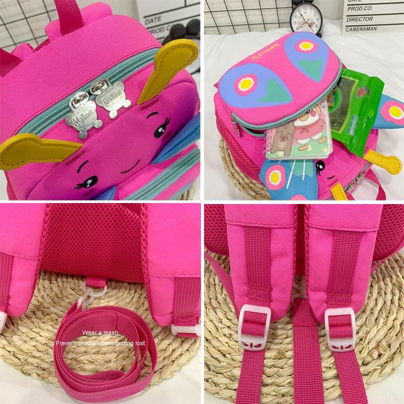 Girls' Butterfly Backpack - Compact and Colourful - Pink