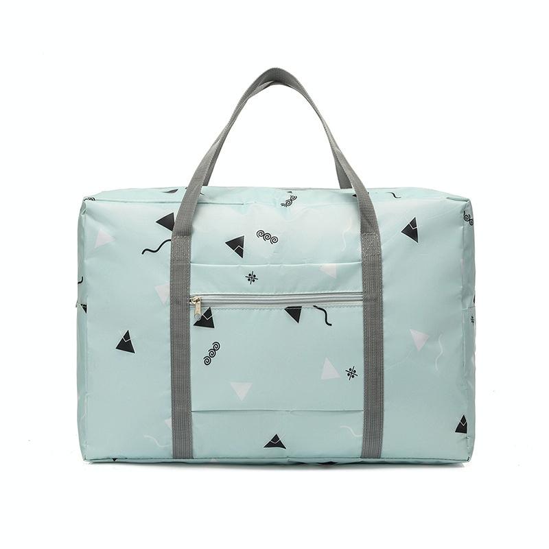 Waterproof Foldable Travel Bag - Compact & Durable - Navy Blue Flamingo