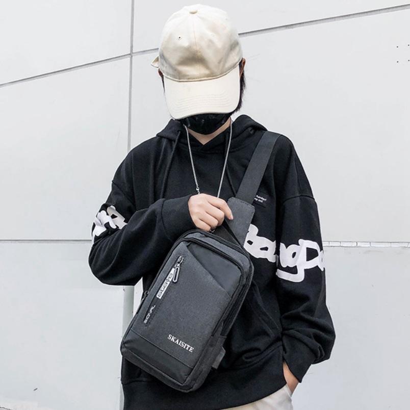 Men Crossbody Bag For Outdoor Sports Leisure - 1-Grey