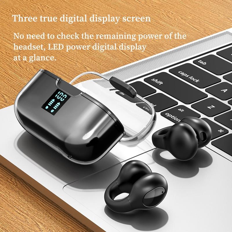 Wireless Bone Conduction Earbuds with Noise Reduction - Black