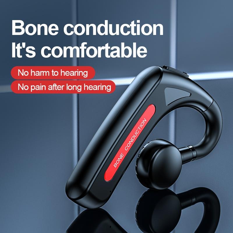 Wireless Bone Conduction Bluetooth Headset - Hanging Ear Design - Blue
