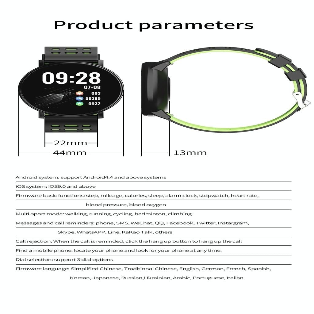Smart Watch With Call Reminder And Health Monitoring - Blue
