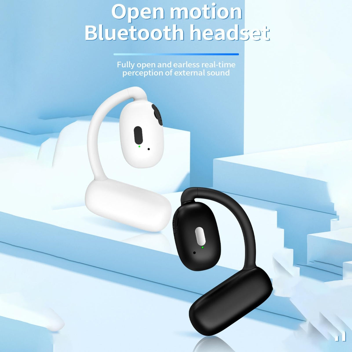 Wireless Hanging Earbuds with Bluetooth V5.4 Stereo Sound - White