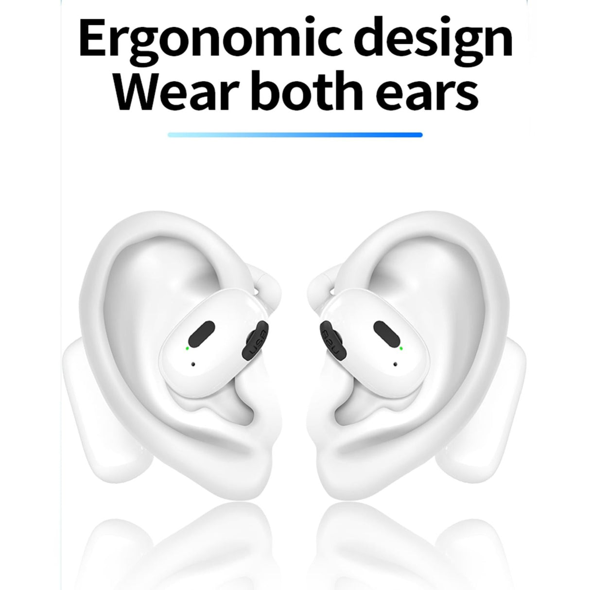 Wireless Hanging Earbuds with Bluetooth V5.4 Stereo Sound - White