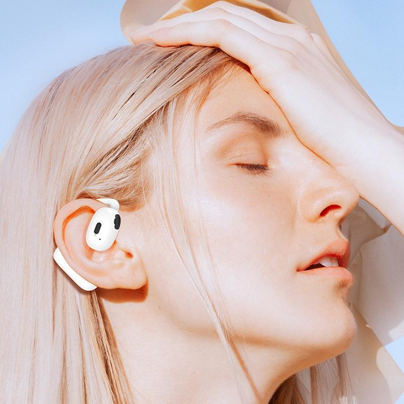 Wireless Hanging Earbuds with Bluetooth V5.4 Stereo Sound - White