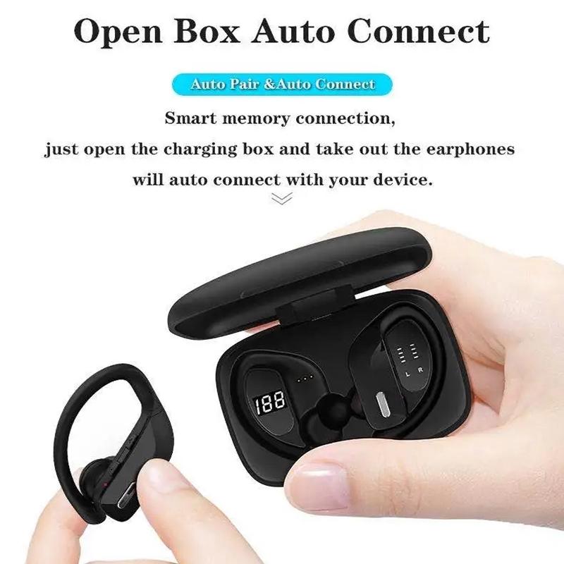 Wireless Noise-cancelling Bluetooth Earbuds with Dual Battery Display - T16 Black