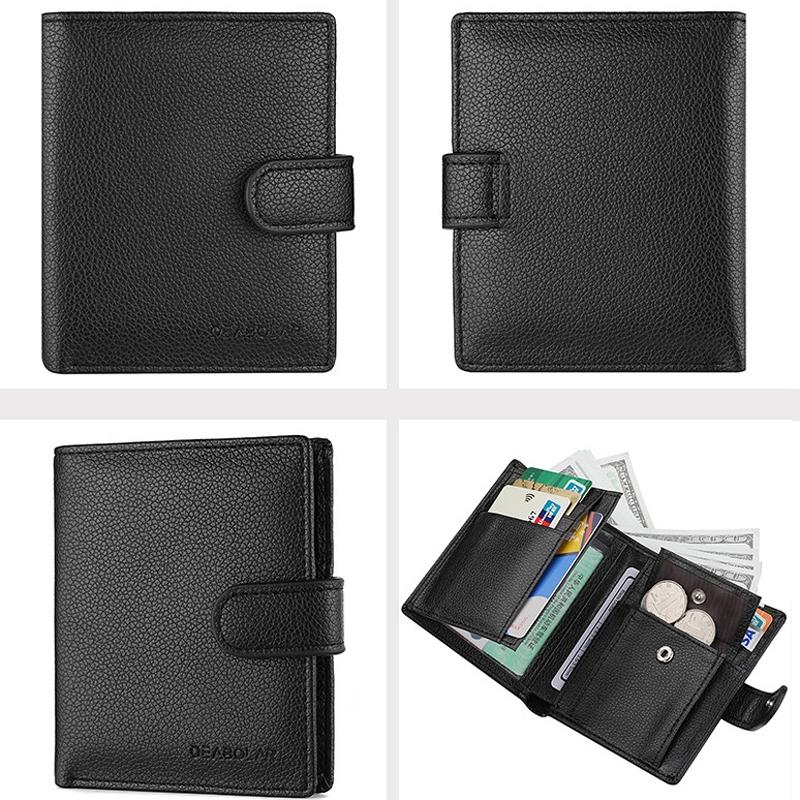 Men Vertical Coin Purse With Buckle And Zipper Card Holder And Driver License Protector - Brown