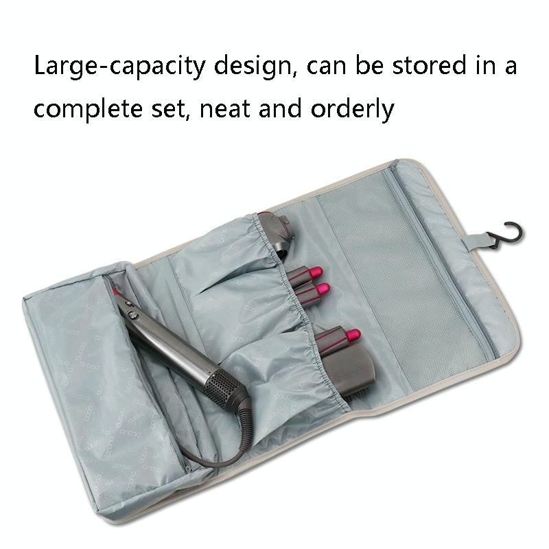 Portable Storage Bag for Dyson Hair Curler - Pu Leather - Grey