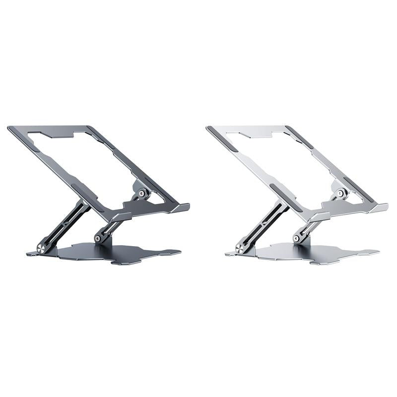 Foldable Laptop Stand - Hollow Design Heat-dissipating Flat Desktop - Moon Silver