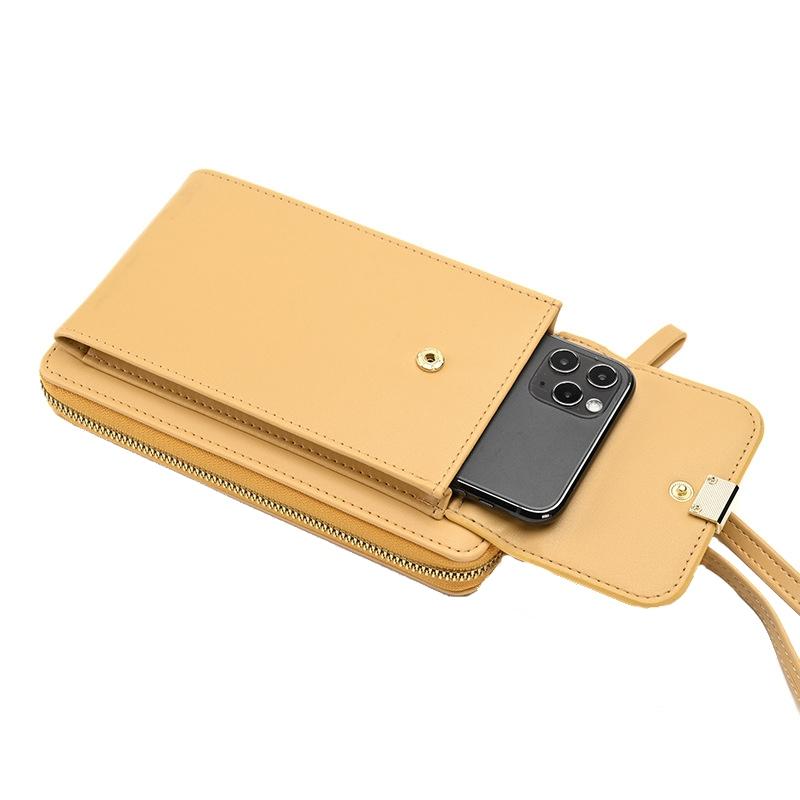 Women Cross Body Phone Purse With Long Strap - Yellow