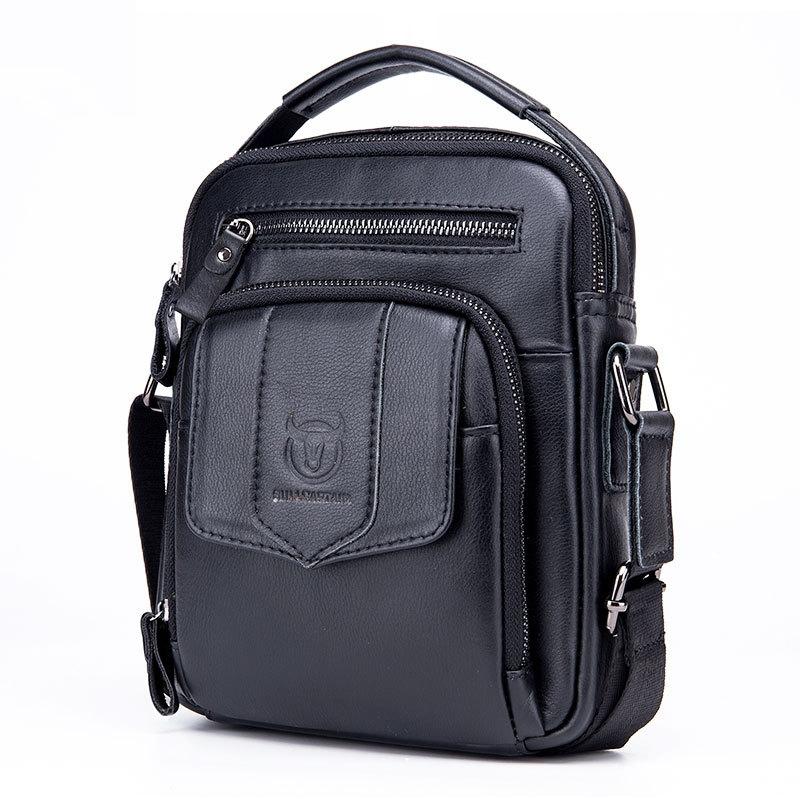 Retro Leather Shoulder Bag For Men Large Capacity - Brown