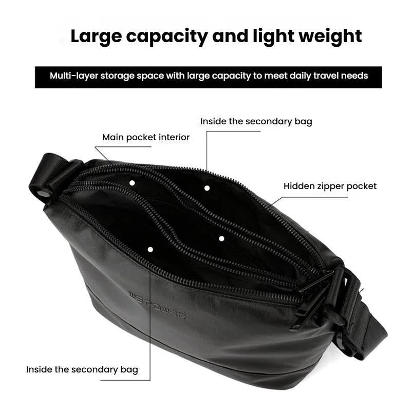Lightweight Men Shoulder Bag For Commuting - Gray