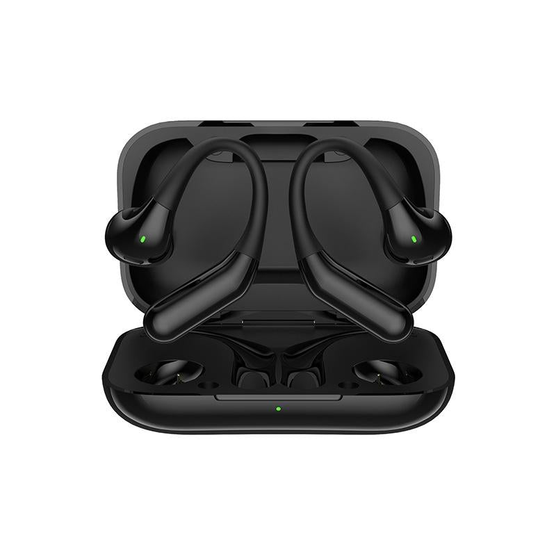 Wireless Half In-ear Sports Earphones - Black