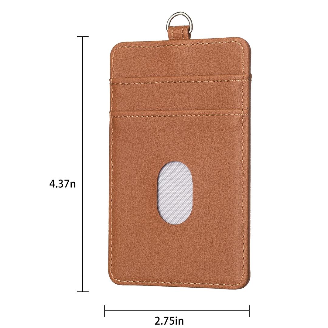 Vertical Id Card Bag & Lanyard - Pink
