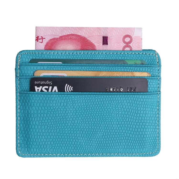 Lizard Pattern Pu Leather Card Holder Compact Bank Card Set - Sky Blue