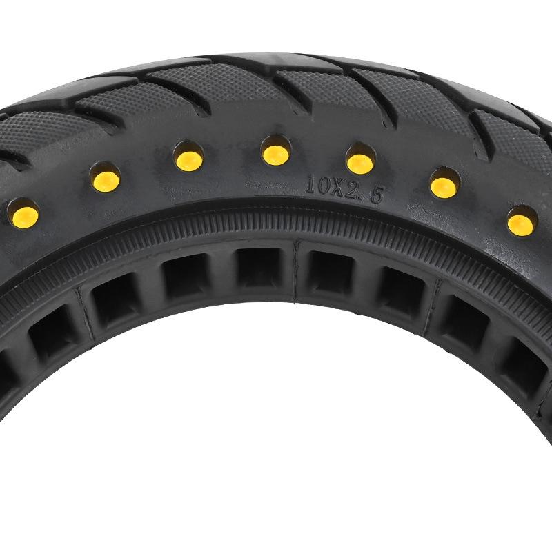 10x2.5 Inflatable Honeycomb Solid Run-flat Tire for Electric Scooter - Blue - 44Mm Slot Yellow