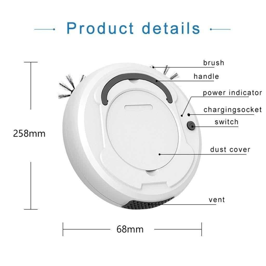 Smart 3-in-1 Robot Vacuum with Wet / Dry Mopping - Rechargeable & Auto Cleaning - Black - Black