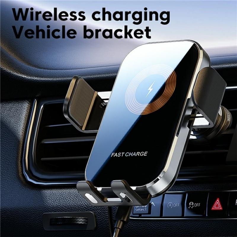 Touch-sensing Car Vent Wireless Charger Holder - X12 - Silver