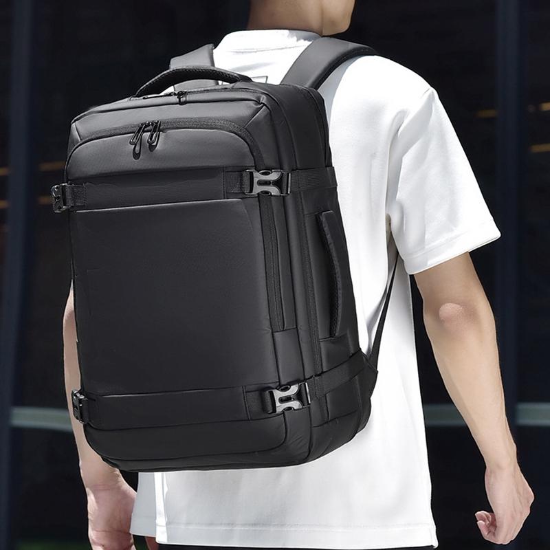 Expandable Double Shoulder Backpack For Business Or Casual Use - Gray