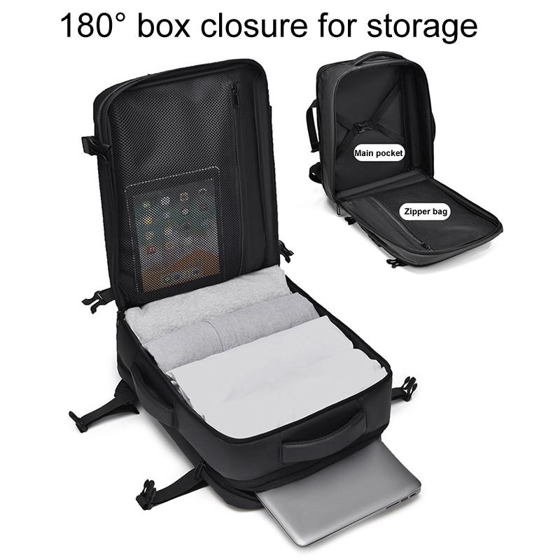 Expandable Double Shoulder Backpack For Business Or Casual Use - Gray