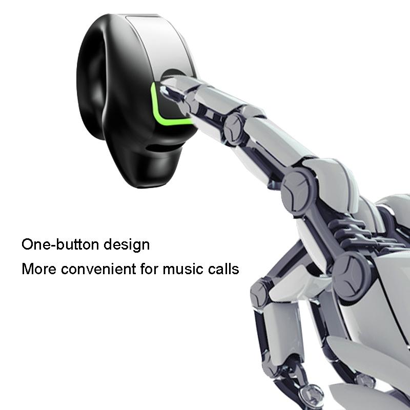 Lightweight Waterproof Bluetooth Earphone with Clip - Single-ear - White