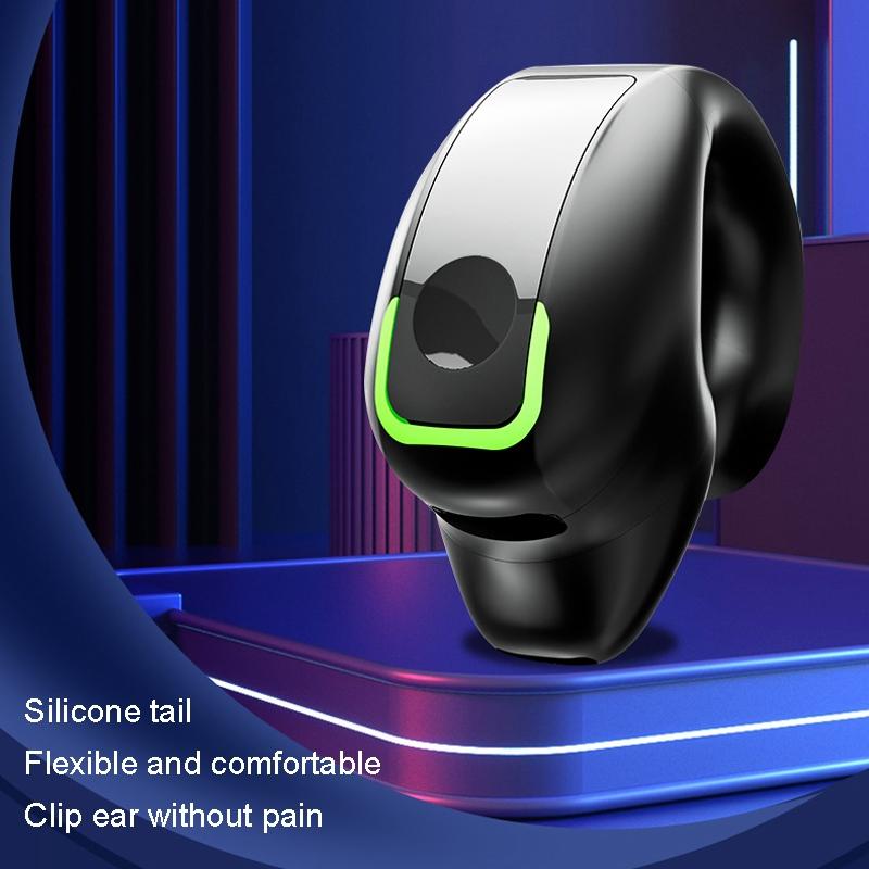 Lightweight Waterproof Bluetooth Earphone with Clip - Single-ear - White