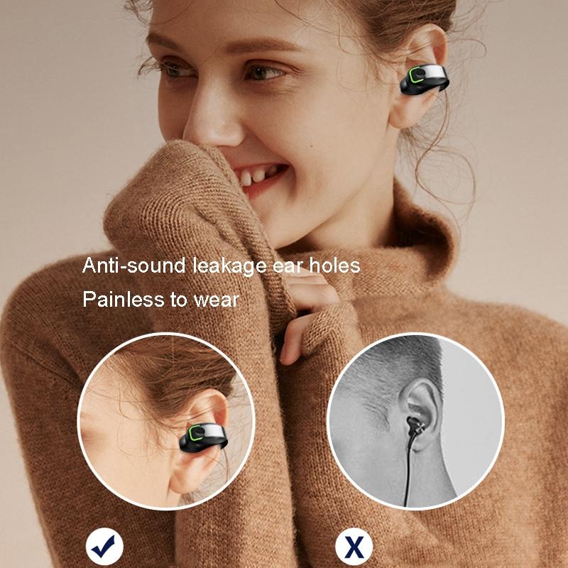 Lightweight Waterproof Bluetooth Earphone with Clip - Single-ear - White