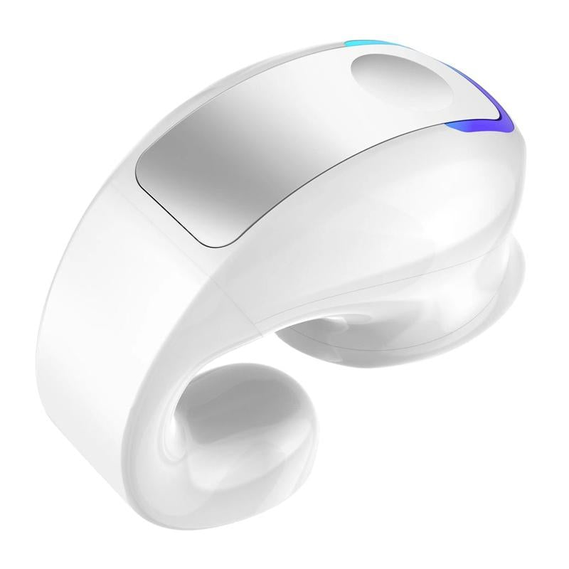 Lightweight Waterproof Bluetooth Earphone with Clip - Single-ear - White